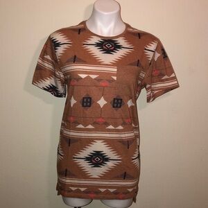 ON THE BYAS Aztec pattern shirt size S